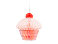 Dekoracja bibułowa honeycomb Muffinka, 20 cm, mix