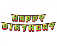 #DEGI Girlanda papierowa Happy Birthday - Game On, 160 cm
