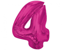 #BFC36 Balon foliowy Smart, cyfra 4, różowa, 92 cm  KK