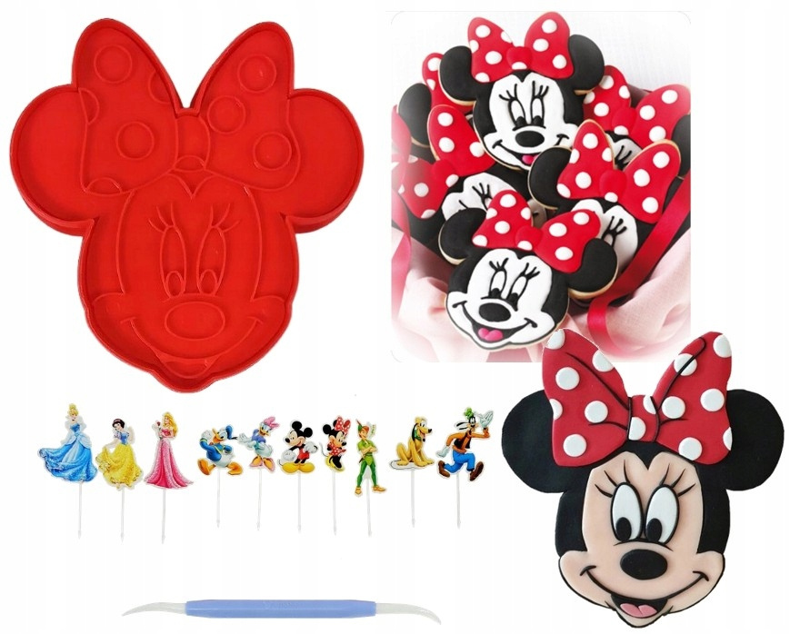 Foremka wykrawaczka do ciastek Myszka Minnie Disney z topperkami do muffinek