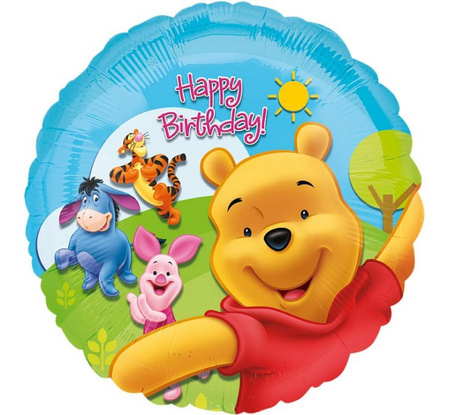 #BFK Balon foliowy 18" CIR - "Pooh and Friends Sunny BDAY"