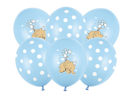 Balony 30cm, Kropki, Pastel Black (1 op. / 6 szt.)