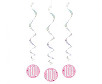 #DEI Dekoracja wisząca Glitz 100, groszki, 81 cm, różowa, 6 szt.