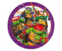 #ZTA Talerzyki papierowe Teenage Mutant Ninja Turtle Nickelodeon, next generation, 23 cm, 8 szt. (FSC, plastic-free) KK