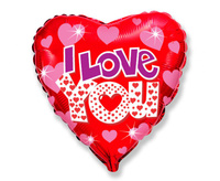 #BFK Balon foliowy 18" FX - I Love You + serduszka, niepakowany