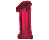 #BFC39 Balon foliowy Smart, cyfra 1, czerwona, 92 cm AA