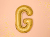 Balon foliowy Litera ''G'', 35cm, złoty