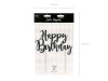 Topper na tort Happy Birthday, czarny, 22,5cm Party Deco
