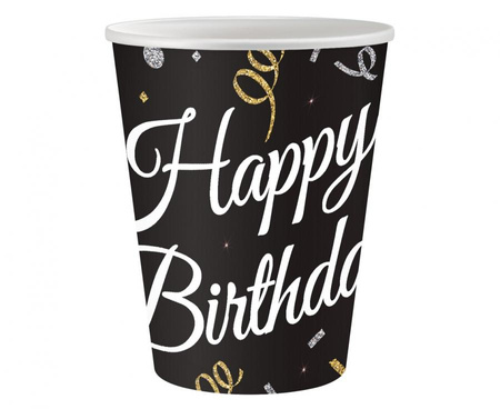 #ZKU_GD Kubeczki papierowe B&C Happy Birthday, 250 ml/ 6 szt.