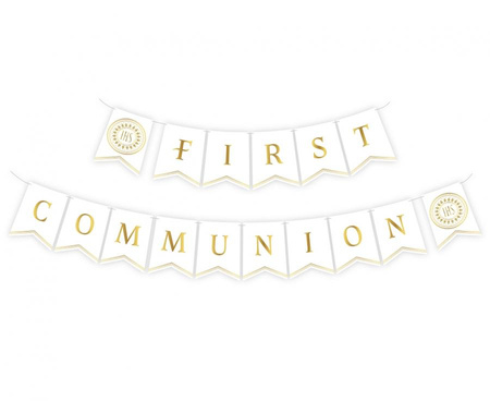 #DEGI Girlanda papierowa First Communion, flagi 13.5x17.5 cm, 2x300 cm KK