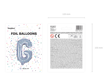 Balon foliowy Cyfra ''8'', 35cm, holograficzny