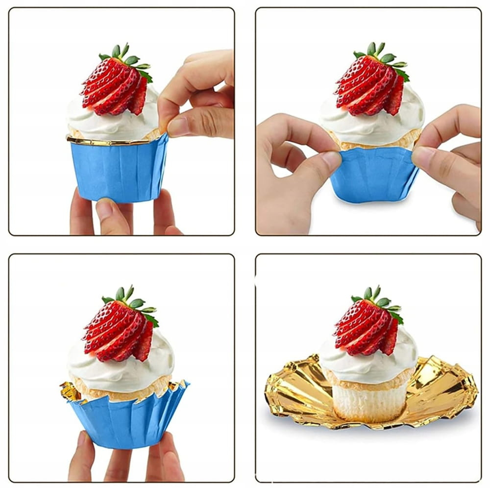 Zestaw 50 sztuk papilotek kubeczków do muffin – widok z góry