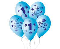 #BL Balony Premium Moje 1 urodziny ( niebieski), 12 cali / 5 szt.