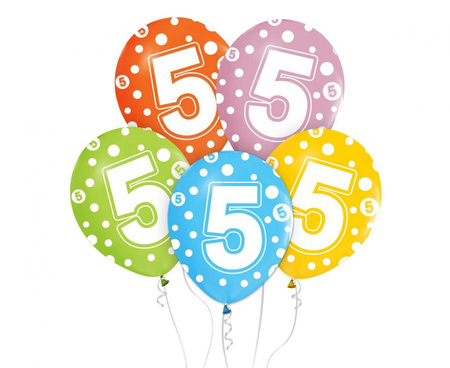 #BL Balony z cyframi: 5, 12 cali/ 5 szt.