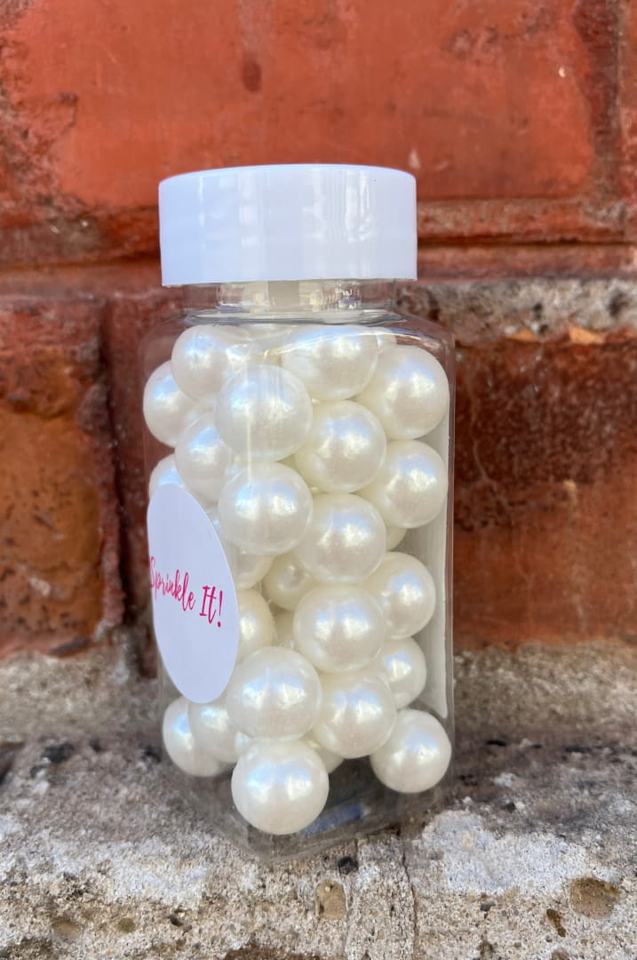 Posypka cukrowa White Bubbles 100g Sprinkle It - duże białe perły dekoracyjne na torcie