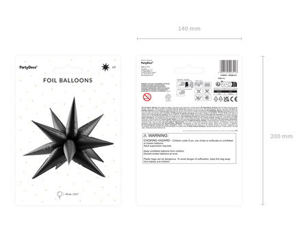 Stojący balon foliowy Elf, 46x88 cm, mix