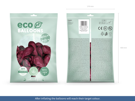 Balony Eco 30cm metalizowane, mięta (1 op. / 100 szt.)