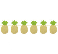 #DEGI Girlanda brokatowa "Ananas - zielone listki", rozm. 10.5x20x250 cm