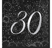 #ZSE Serwetki papierowe "Glitz 30", srebrne, 16 szt.