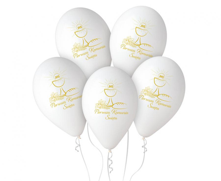 #BL Balony Premium Hel Pierwsza Komunia Św. (kielich, złoty nadruk), 13"/ 25 szt.
