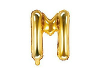 Balon foliowy Litera ''M'', 35cm, złoty