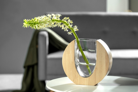 Wazon drewno/szkło 19cm LEGNO - Leonardo