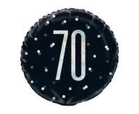 #BFK Balon foliowy UQ 18" Glitz, groszki z nadr. 70, czarny