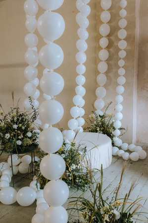 Balony z łącznikiem, 33 cm, biały (1 op. / 20 szt.)