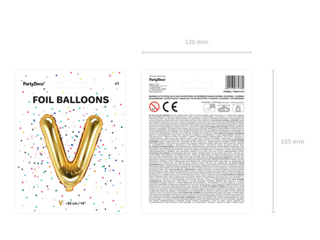 Balon foliowy Litera ''P'', 35cm, srebrny