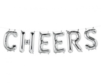 #BFK Balon foliowy 16" QL Napis "Cheers", srebrny KK