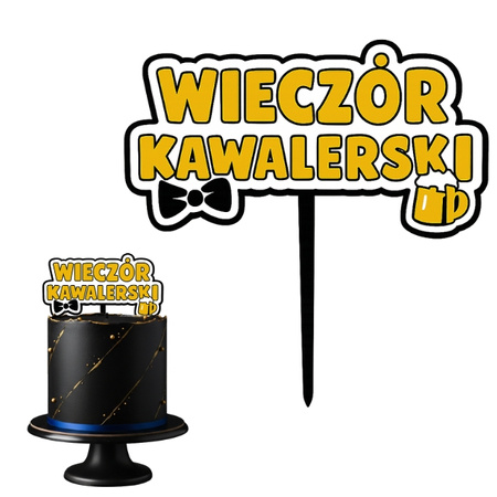 Topper na tort 16x13 cm WIECZÓR KAWALERSKI