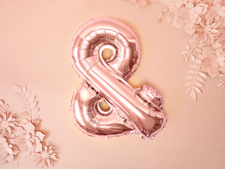 Balon foliowy Litera ''P'', 35cm, różowe złoto