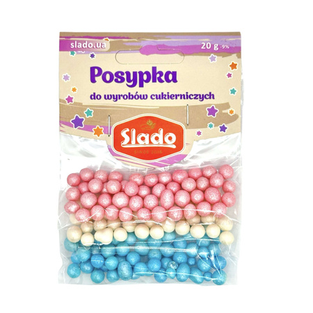 Perełki PERŁOWE BIAŁE NIEBIESKIE RÓŻOWE 20g Slado