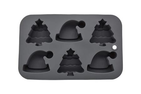 Forma silikonowa do monoporcji SWIĄTECZNA - CZAPKA MIKOŁAJA CHOINKA 25x17 cm Brunbeste