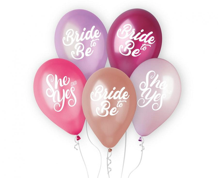 #BL Balony Premium Hel Bride to Be/ She said Yes, 13 cali/ 5 szt. KK