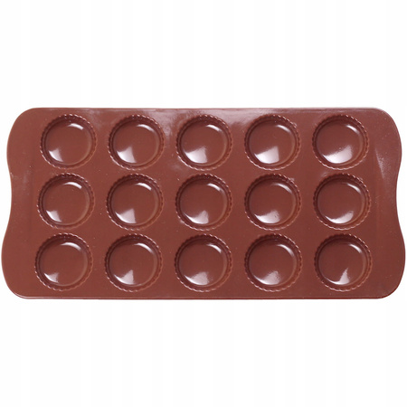 Silikonowa forma do czekolady, pralinek MARKIZY 15 gniazd 21x10,5 cm
