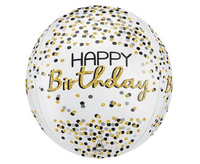 #BFK Balon foliowy ORBZ - Kula czarno-srebrno-złota (pakowany)