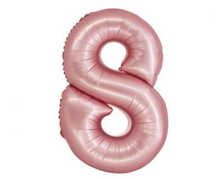 #BFC42 Balon foliowy Smart, Cyfra 8, j. różowa matowa, 76 cm KK