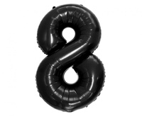 #BFC54 Balon foliowy B&C Cyfra 8 czarna, 92 cm AA