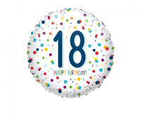 #BFK Balon foliowy 18" Confetti Bday 18, zapakowany