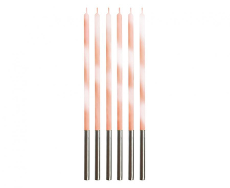 #SU Świeczki urodzinowe Candy, morelowe 4.5x4.5x150mm, 6 szt. KK