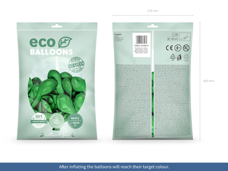 Balony Eco 30cm metalizowane, pomarańczowy (1 op. / 100 szt.)