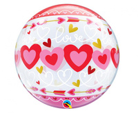 #BFK Balon foliowy 22" QL Bubble Poj. "Love - Connected Hearts" KK