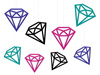 Dekoracje Diamenty, mix 8 szt.