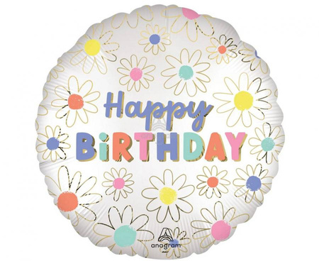 #BFK Balon foliowy 18" CIR - STN Daisies Happy Birthday