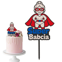 Topper na tort 15x7,5 cm SUPER BABCIA DZIEŃ BABCI WZ.II