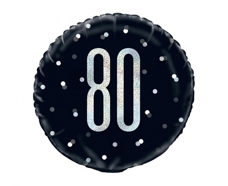 #BFK Balon foliowy UQ 18" Glitz, groszki z nadr. 80, czarny