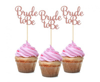 #DEI Pikery na babeczki GoGirls Bride to be, różowo-złote, 12 szt.