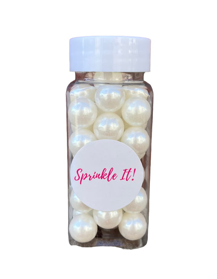 Posypka cukrowa White Bubbles 100g Sprinkle It - białe perły cukrowe w opakowaniu