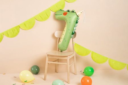 Balon urodzinowy Cyfra 7 - Krokodyl, 56x85 cm Party Deco